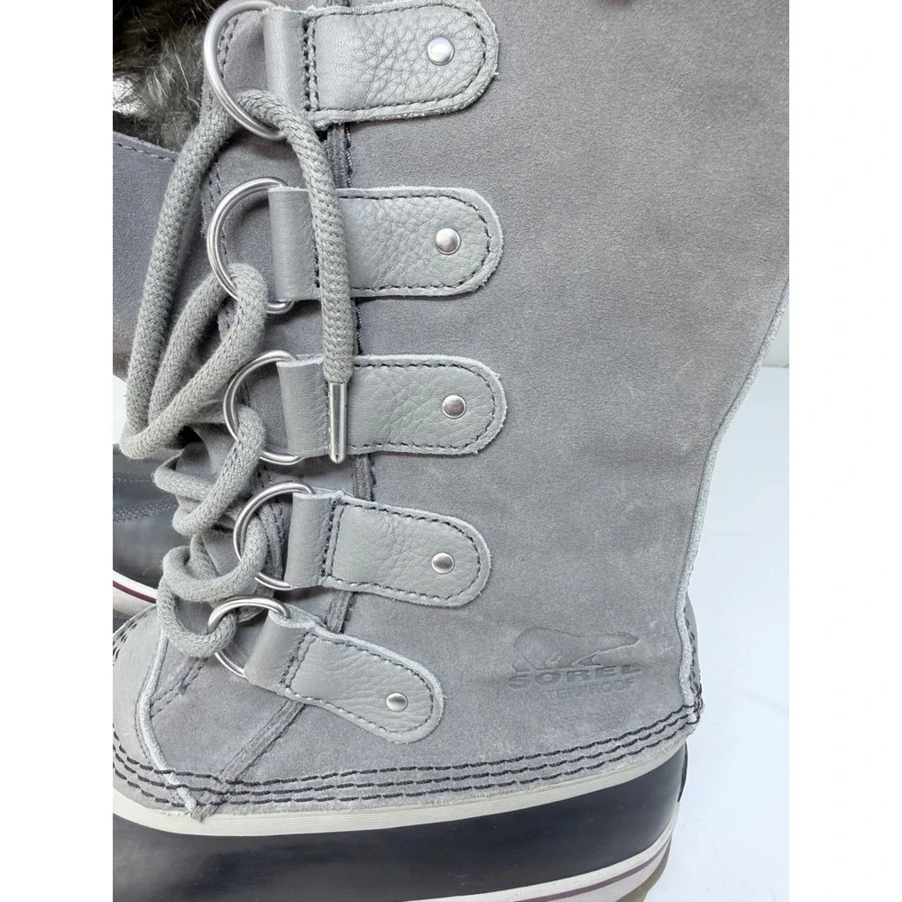 Sorel Joan of Arctic Quarry Grey Waterproof Faux Fur Snow Boots Womens